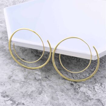 Gold Plated Silver Spiral Hoop Earrings, 3 of 6