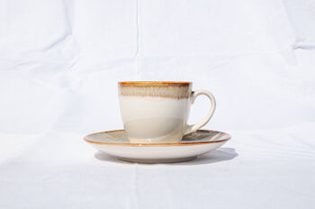 Beige Set Of Six Porcelain Espresso Cup And Saucer, 5 of 11