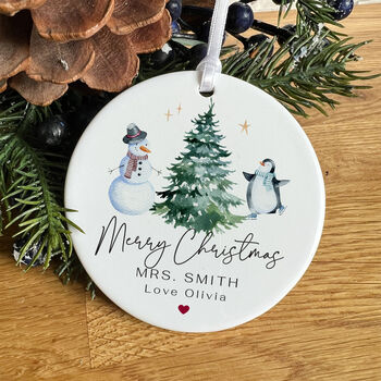 Personalised Teacher Christmas Tree Decoration Ornament Gift, 7 of 7