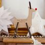 Personalised Wooden Reindeer Decoration, thumbnail 4 of 6