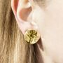 Gold Plated Silver Hammered Round Clip On Earrings, thumbnail 1 of 8