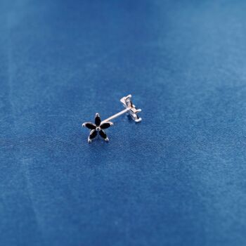 Black Onyx July Birthstone 925 Sterling Silver Stud Earrings, 8 of 9