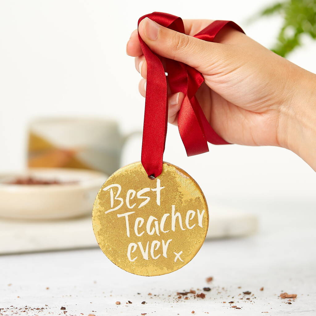 'Best Teacher Ever' Chocolate Gold Medal, 1 of 6