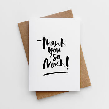 'thank You So Much' Card By Too Wordy | notonthehighstreet.com