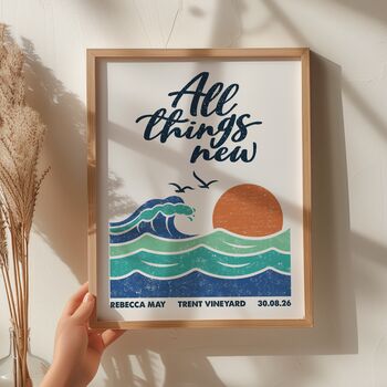 Personalised Adult Baptism Print All Things New, 4 of 10