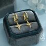 Sterling Silver Chunky Star Huggie Hoop Earrings, thumbnail 7 of 11