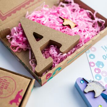 Personalised Paint Your Own Unicorn Wooden Letter, 4 of 7