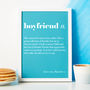 Boyfriend Gift Personalised Boyfriend Definition Print, thumbnail 2 of 3
