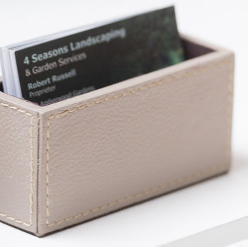 Leather Business Card Holder Stone, 3 of 5