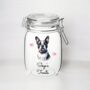 Personalised Boston Terrier Kilner Style Dog Treat Jar, thumbnail 1 of 2