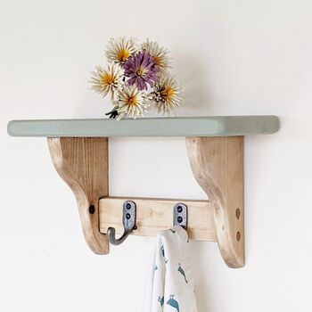 Country Cottage Style Kitchen Shelf With Hooks, 3 of 5