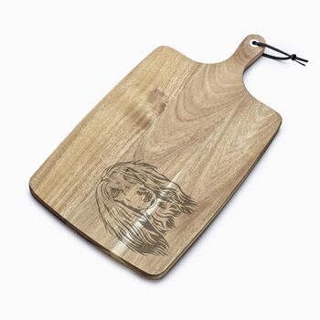 Personalised Afghan Hound Engraved Acacia Serving Board, 2 of 2