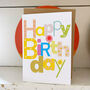 Happy Birthday Bright Typography Greeting Card, thumbnail 3 of 3