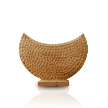 Crescent Travertine Textured Sculpture, 2 of 2