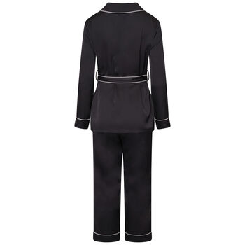 Luxury Personalised Black Silky Pyjamas, 3 of 6