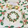 Luxury Christmas Holly Tablecloth ~ Linen Feel Paper, thumbnail 2 of 8