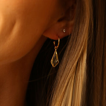 Gold Vermeil Gemstone Kite Hoop Earrings, 3 of 6