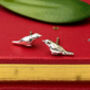 Sterling Silver Good Luck Robin Bird Earrings, thumbnail 11 of 12