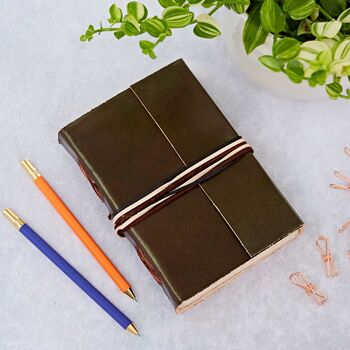 Distressed Three String Coloured Leather Journals, 6 of 12
