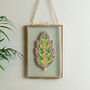 Gold Framed Leaf Embroidery Art, thumbnail 7 of 7
