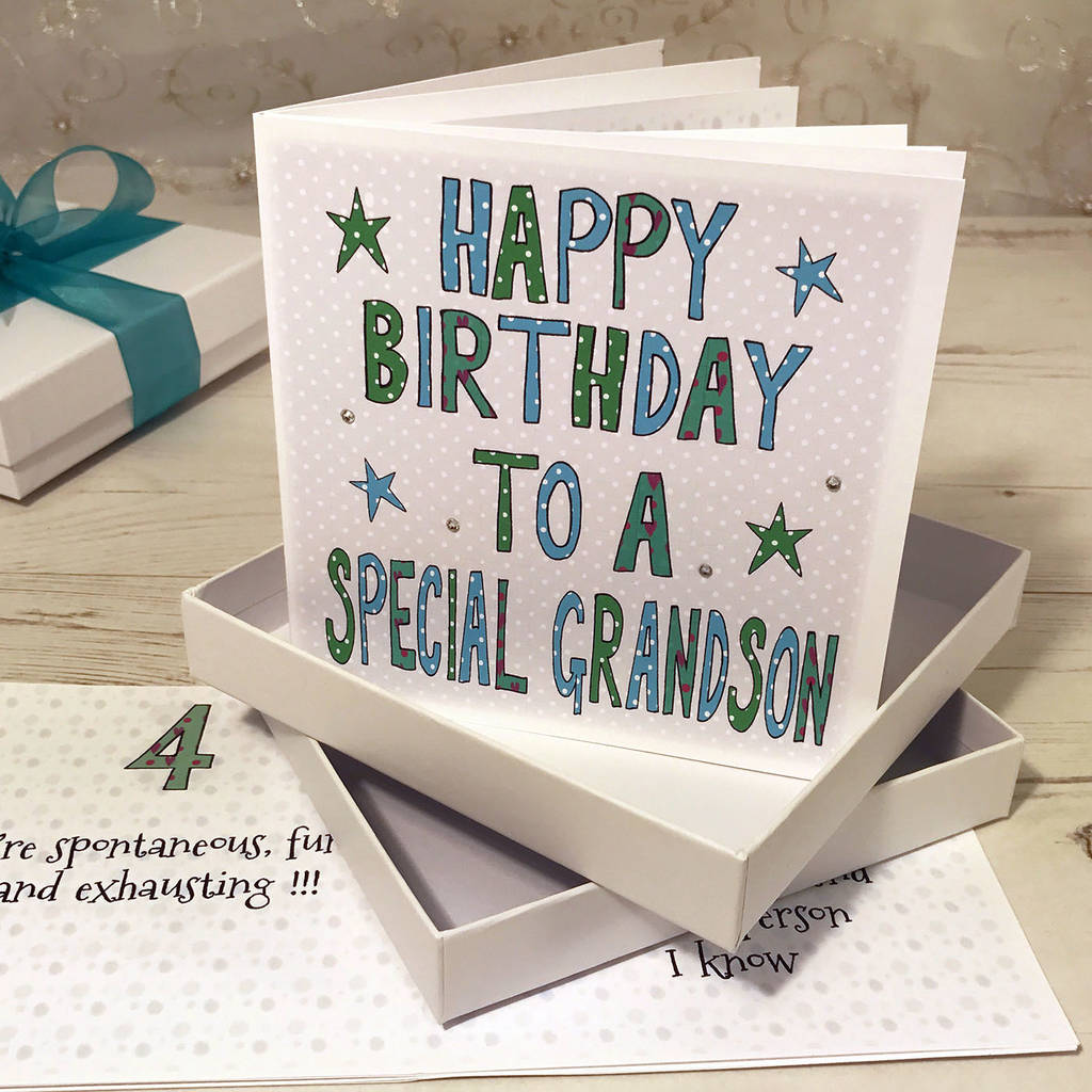 Personalised Grandson Birthday Book Card By Claire Sowden Design