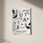 Dinner Party Etiquette Illustrated Wine Print, thumbnail 4 of 5