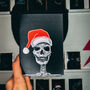 Neon Skull Santa Gothic Christmas Card, thumbnail 1 of 3