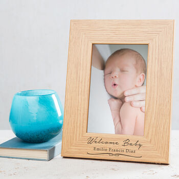 Personalised Engraved Baby Girl Christening Photo Frame, 5 of 9