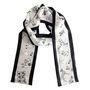 'Fashion Hounds' Dalmatian Print Skinny Silk Scarf, thumbnail 2 of 5