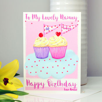 Personalised Cupcake Grandma Birthday Card, 9 of 10