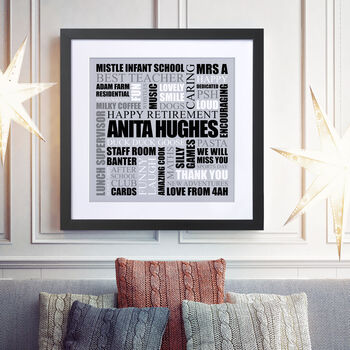 Personalised Retirement Square Word Art, 10 of 12