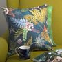 Deep Teal Botanical Sofa Cushion For Interior Design, thumbnail 1 of 3