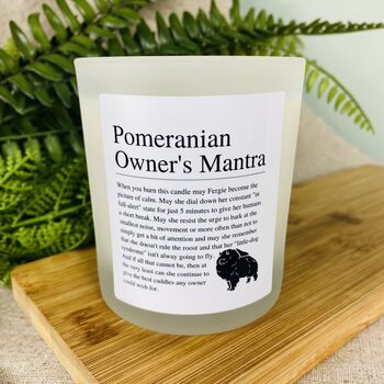 Fun Personalised Pomeranian Owner's Affirmation Candle, 3 of 11