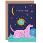 I Wuff You Pink Dog Love In Starry Sky Card, thumbnail 2 of 4