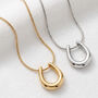 Gold Or Silver Women’s Chunky Horseshoe Pendant Necklace, Minimalist Jewellery, thumbnail 3 of 7
