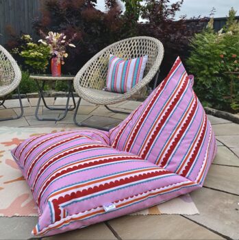 Outdoor Beanbag In Sparrow And Plumb Pick'n'mix Stripe, 3 of 5