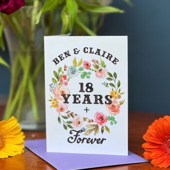 Anniversary Card With Couples Name And Number Of Days, 4 of 5