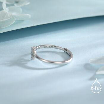 Tiny Snowflake Ring In Sterling Silver, 2 of 12