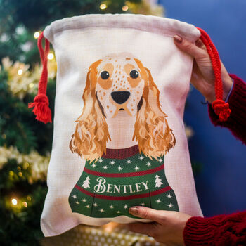 Personalised Christmas Jumper Dog Present Sack, 12 of 12