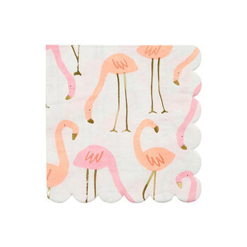 Metallic Pink Flamingo Paper Party Plates, 4 of 5