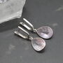 Rose Quartz Silver Teardrop Earrings, thumbnail 4 of 5