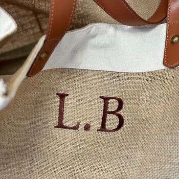 Personlised Luxury Jute Beach Bag, 4 of 4
