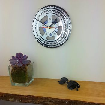 Black And Silver Chainwheel Bicycle Clock, 5 of 8