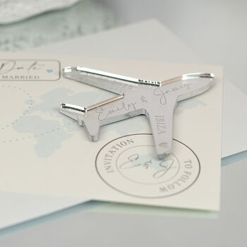 Destination Wedding Map And Plane Save The Date Magnets, 4 of 7