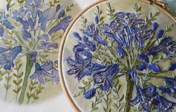 Agapanthus Flower Hand Embroidery Pattern Design, 4 of 10