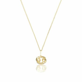 Solid Gold/White Gold Genuine Diamond Zodiac Necklace, 5 of 12