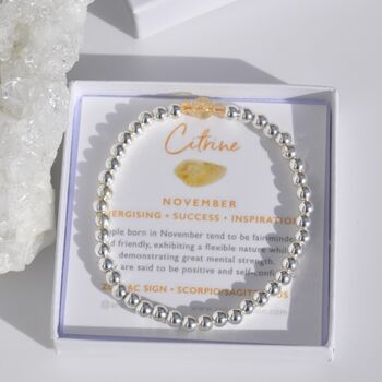 November Birthstone Sterling Silver Bracelet Gift, 3 of 4