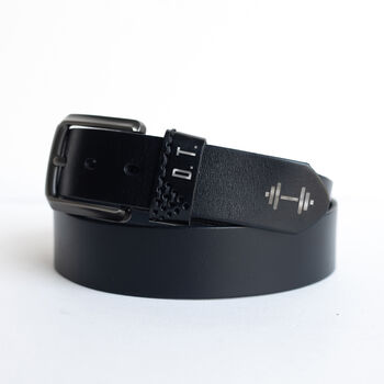 Men's Premium Leather Belt With Simple Stitch Detail, 5 of 10