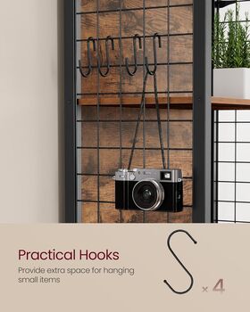 Six Tier Book Shelf Bookcase Shelving Unit Hooks, 5 of 7