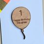 'One Happy Birthday Daughter' Balloon Token And Card, thumbnail 2 of 2